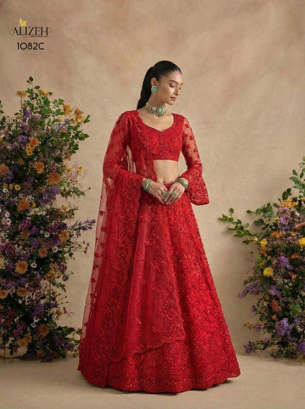 Bridal Wear 1082 BANGLORI SILK Red Wholesale lehenga choli suppliers